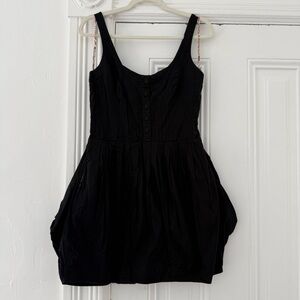 Maeve Elegant Black Sleeveless Mini bubble Dress